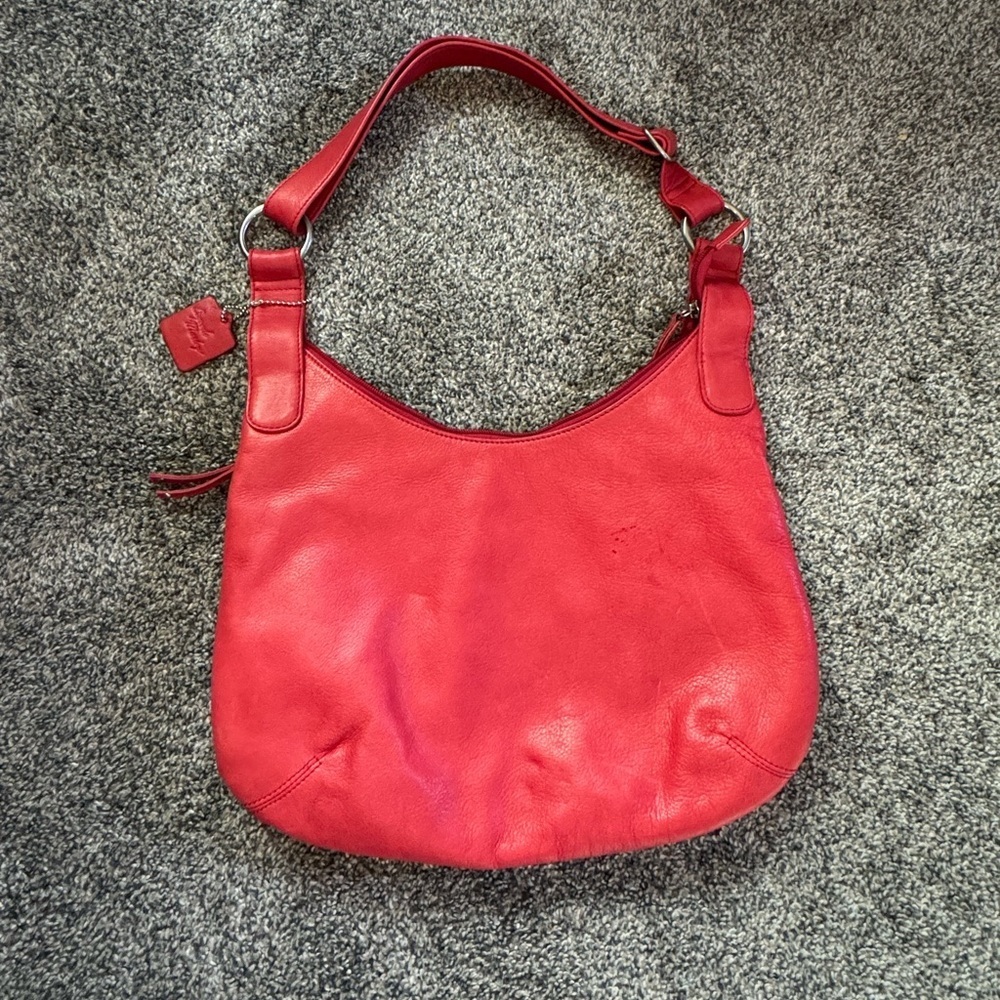 Red Leather Shoulder Bag
